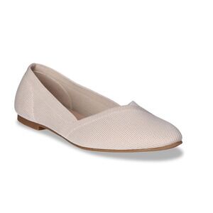 Time and Tru Womens‎ Ballet Flats Size 9.5M Tan Knit  Slip-On Stretch Knit Comfy